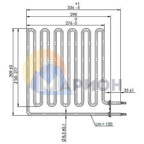 ТЭН для печи Харвия-К ZSB-229, 3000Вт.