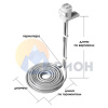 ТЭН фторопластовый, PTFE оболочка, модель HXFL, 5000 Вт, 220 В, 460 мм, D 305 мм